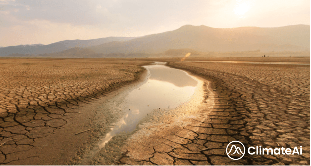 dry riverbed from water risk
