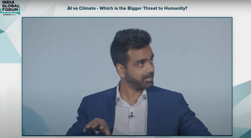 Himanshu gupta ai vs climate debate screenshot
