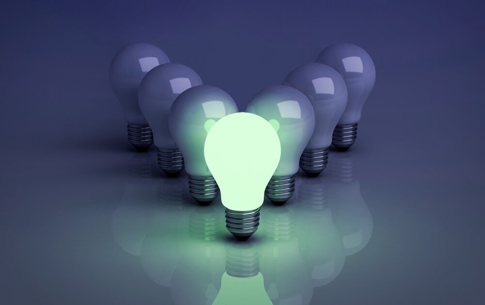 Micro-entrepreneurship concept lightbulbs