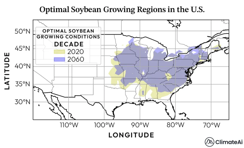 soybean growing climate change impact