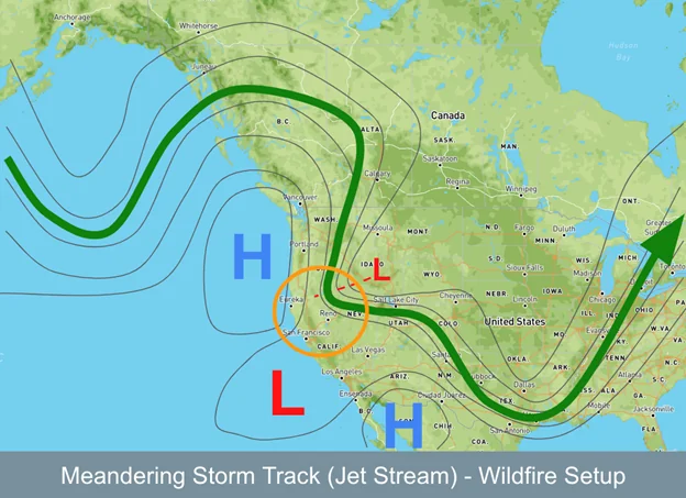 Storm Track and Wildfire Potential