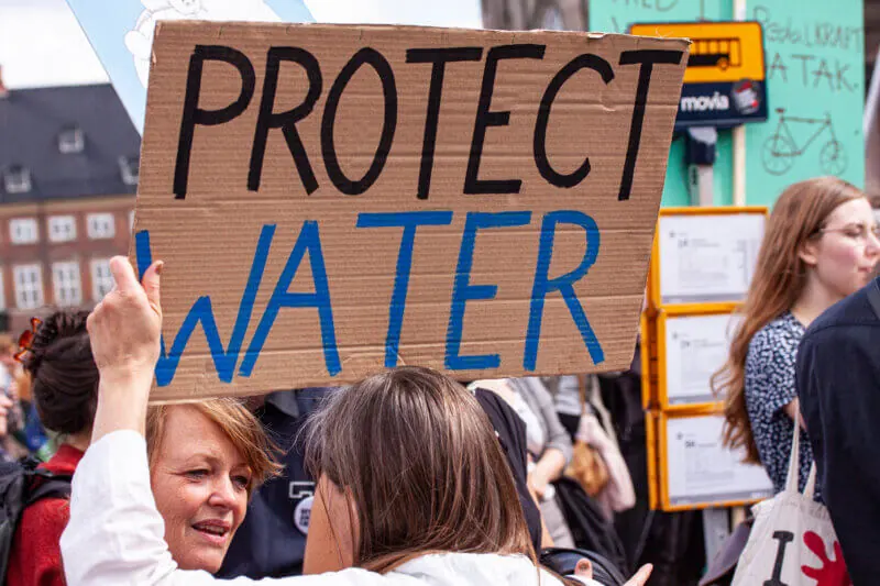 Water rights protester
